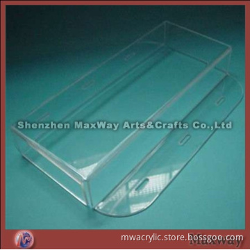 Clear wall mounted decent rectangle polished acrylic/perspex container/vessel/receptacle/box